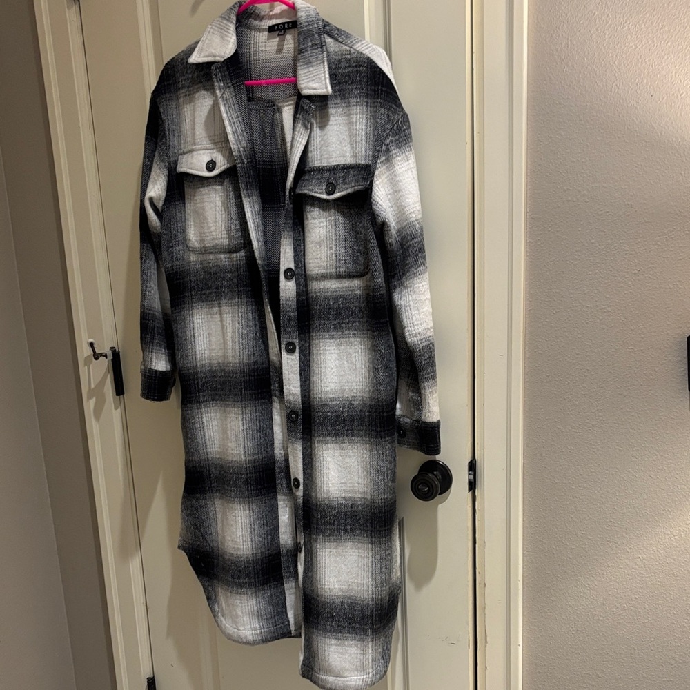 G/FORE Black white gray Plaid Flannel Jacket